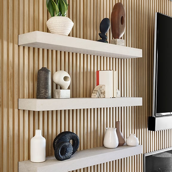 Classic Slat Wood Wall Panels in White Oak Installed2b