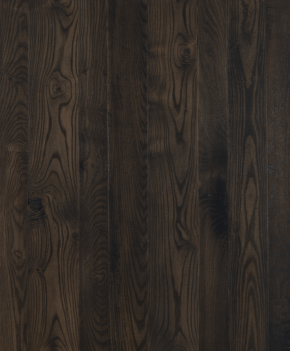 Live Sawn Solid Ash Flooring in Smoke Finish