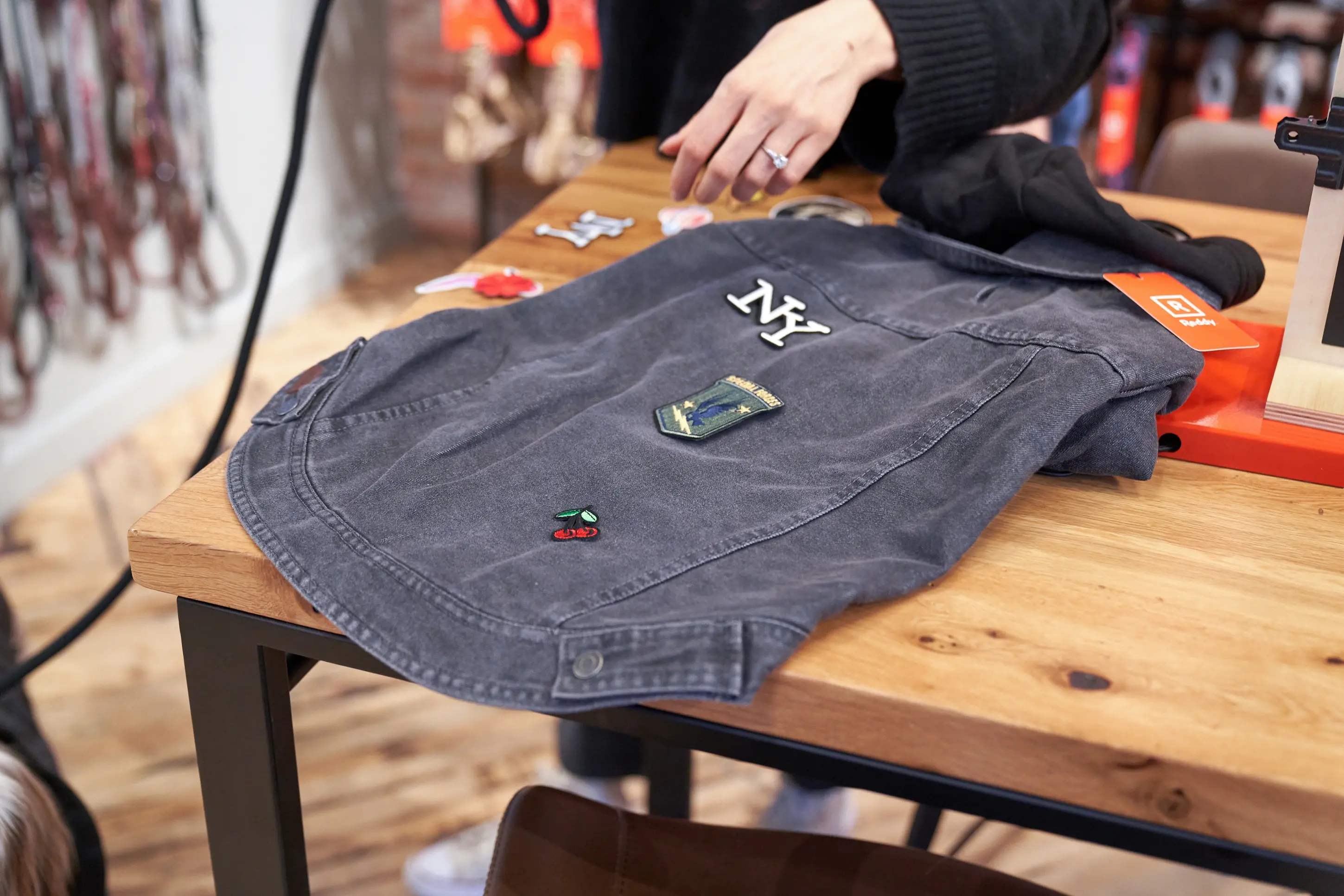 Petco Reddy display table with custom jacket