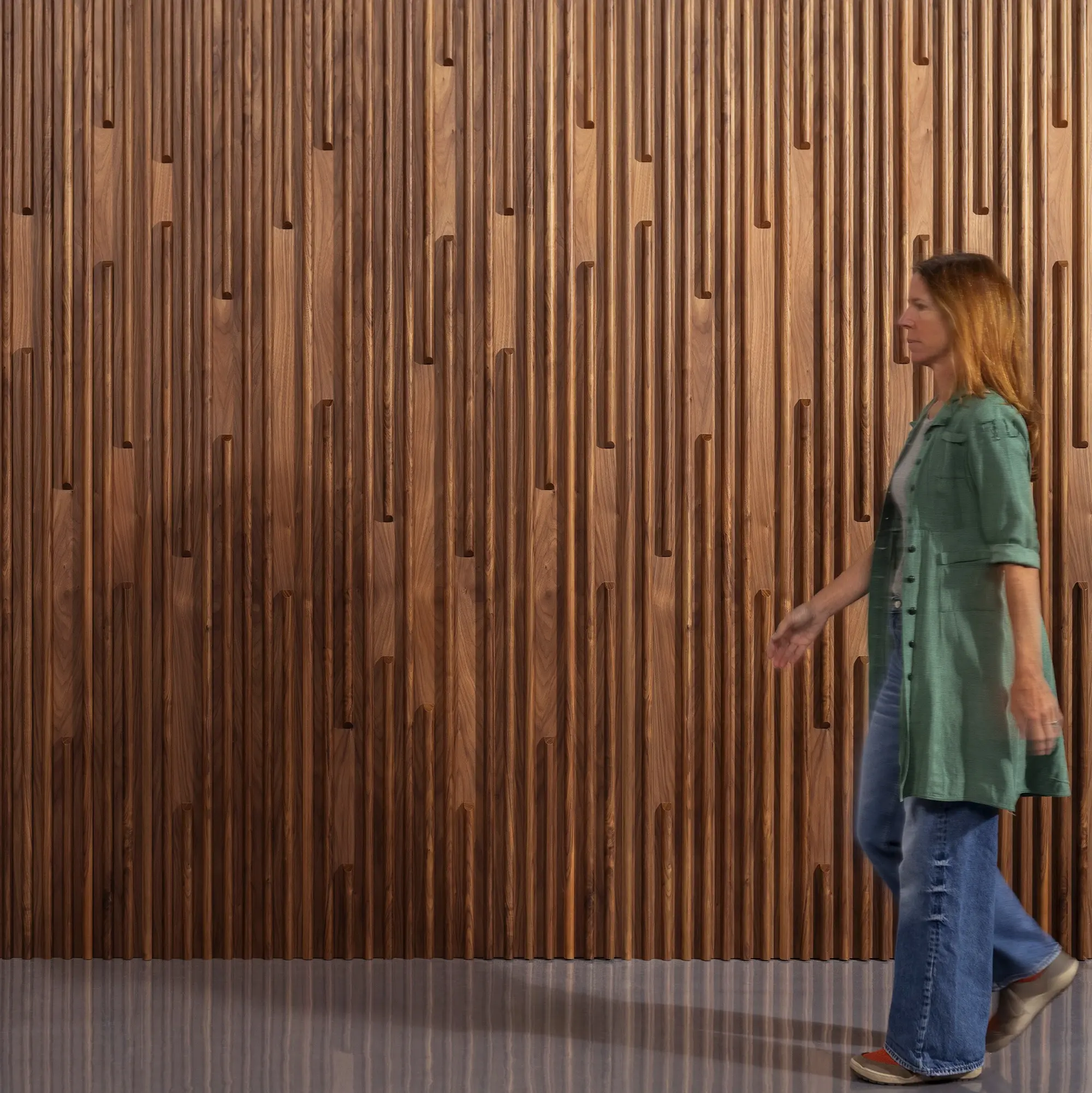 Walnut Interval wood wall panel