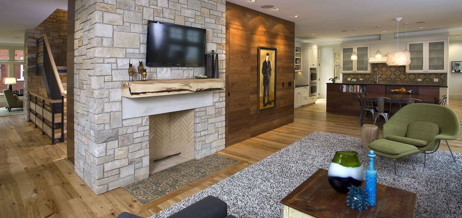 Reclaimed Wood & Tile Interiors | Eco Residence, Chicago, IL