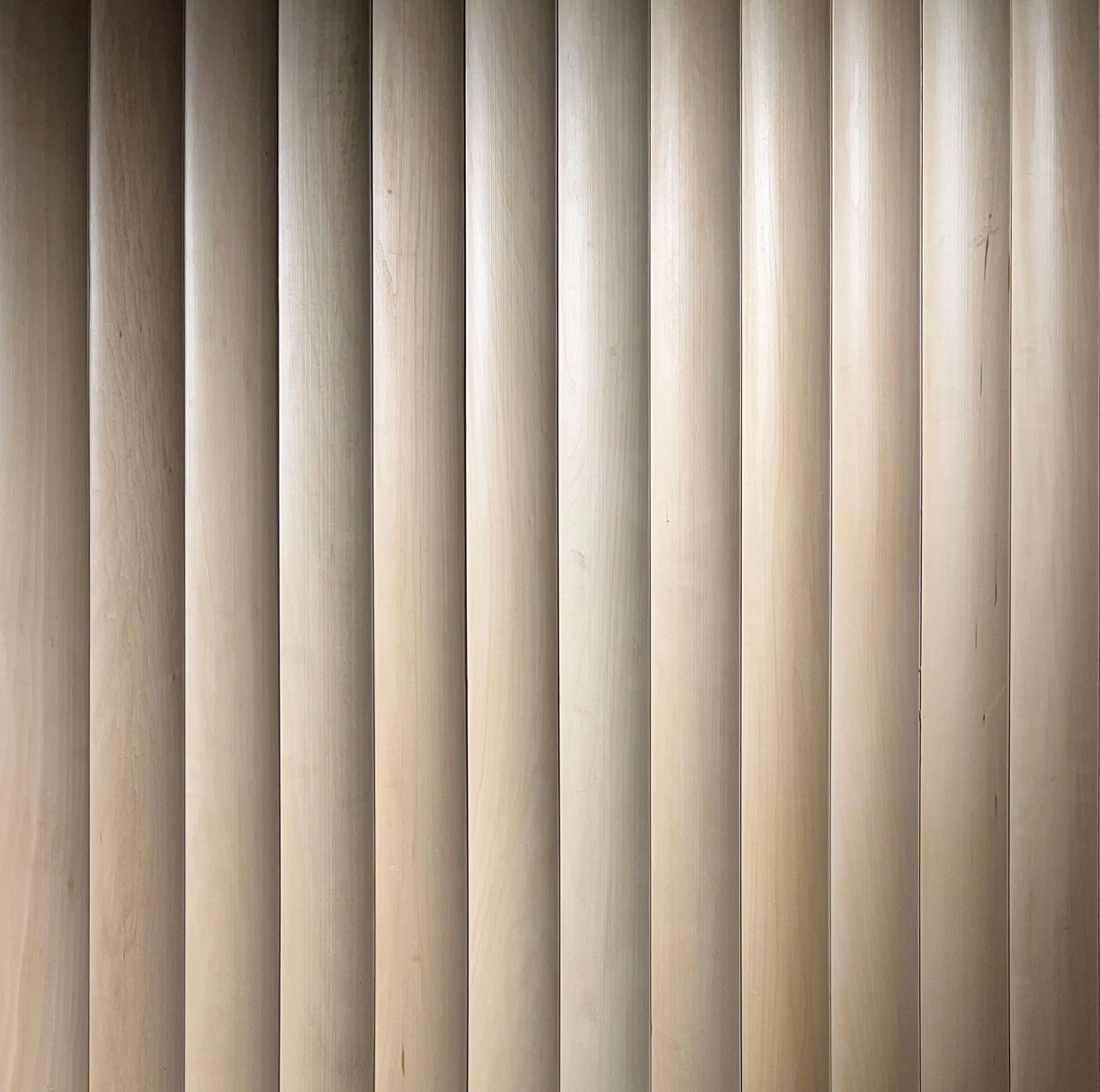 Solid Wide Fluted Slat Wood Wall Planks in Basswood