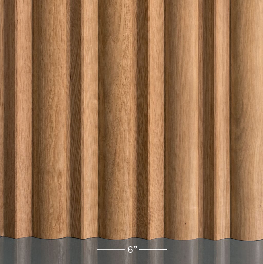 Broad Wave Slat Wood Wall Panel - White Oak Matte Clear Swatch