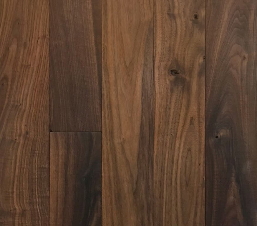 Character Grade Walnut Flooring in Clear Oil Finish