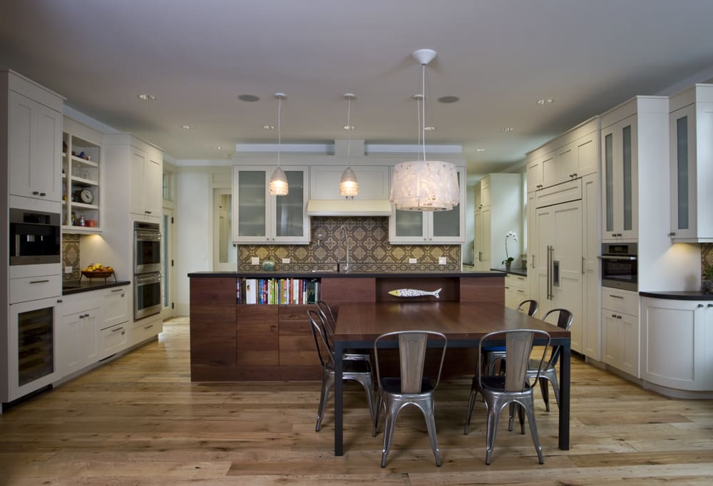 Character Grade Solid Walnut Cladding on custom kitchen cabinets