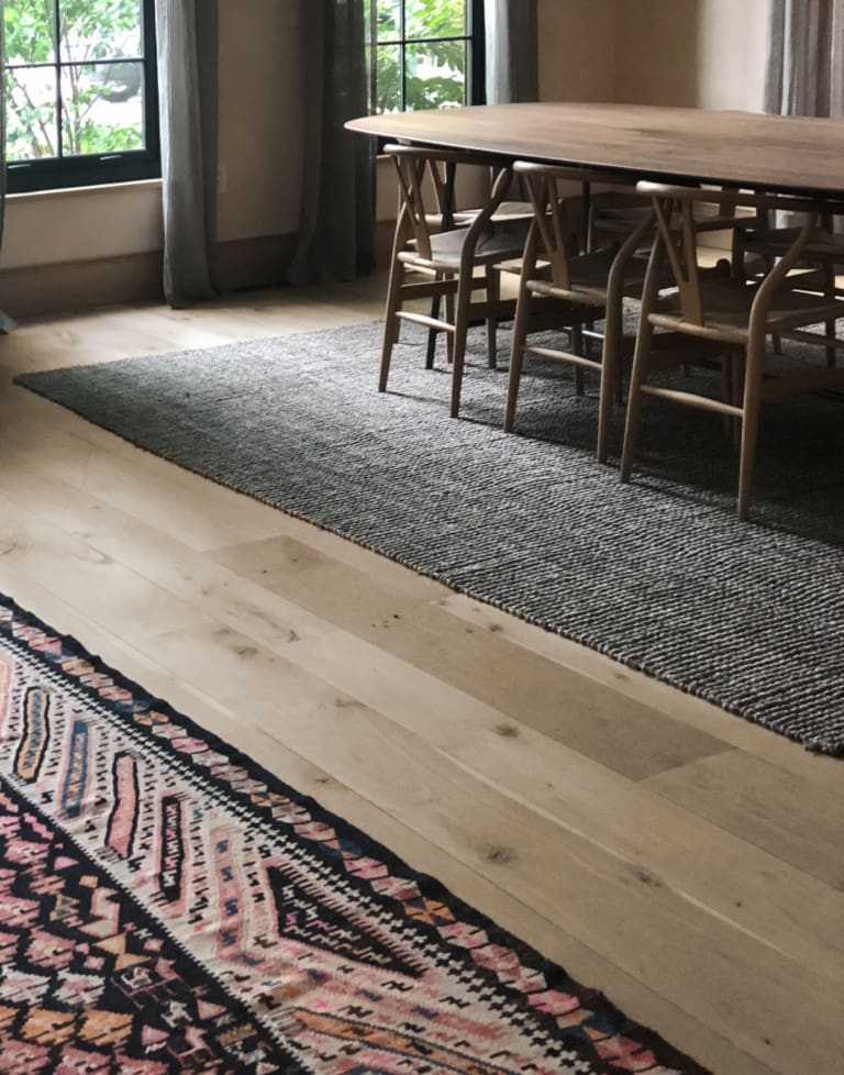 Character Grade White Oak Flooring in a residential dining room
