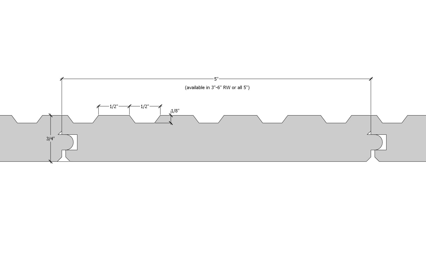 Linear Relief Plank Profile Drawing