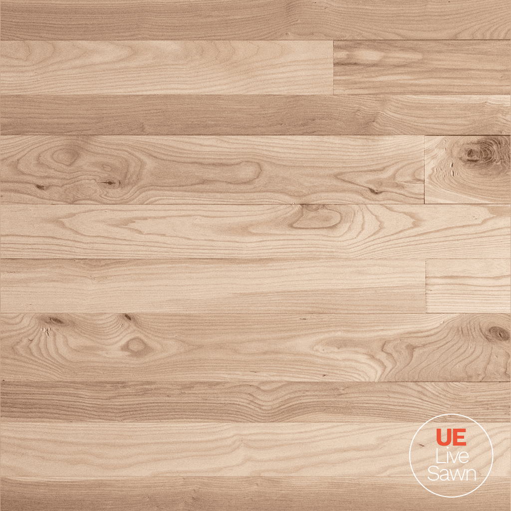 Live Sawn Ash Wood Wall Cladding in Soft White Finish