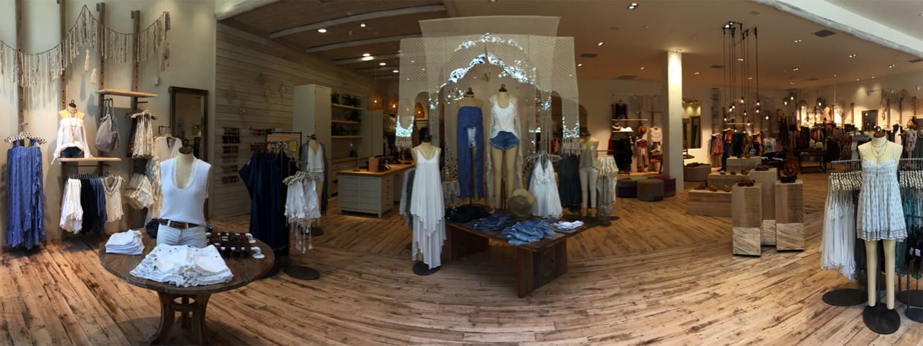 Reclaimed Factory Maple Flooring in Free People Disney Springs Florida
