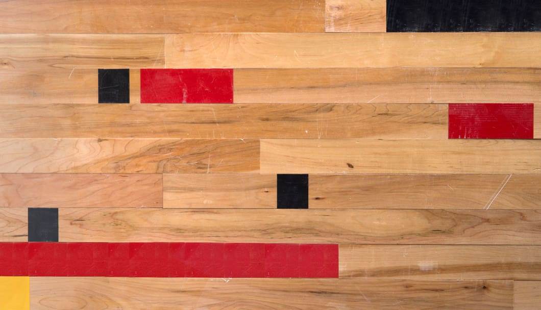 Reclaimed Maple Gym Floor Wall Cladding
