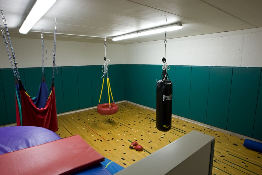 Reclaimed Maple Gym Flooring installed in home gym