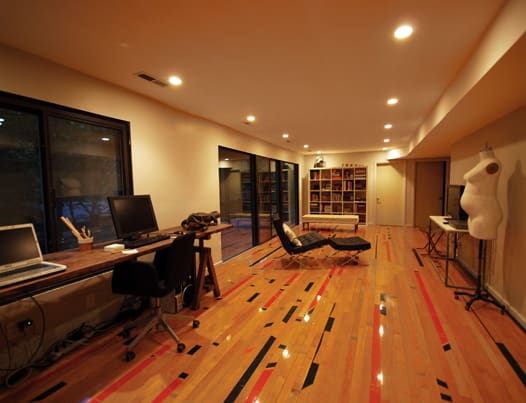 Reclaimed Maple Gym Flooring in a home office