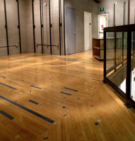 Reclaimed Maple Gym Flooring in retail store installation