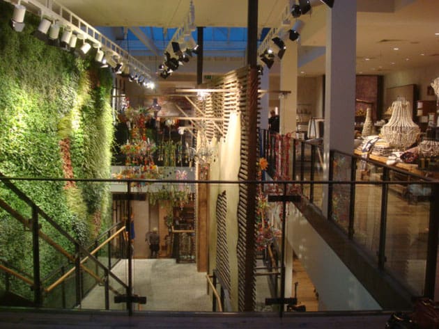 Reclaimed Tobacco Lath Cladding installed in a retail clothing store