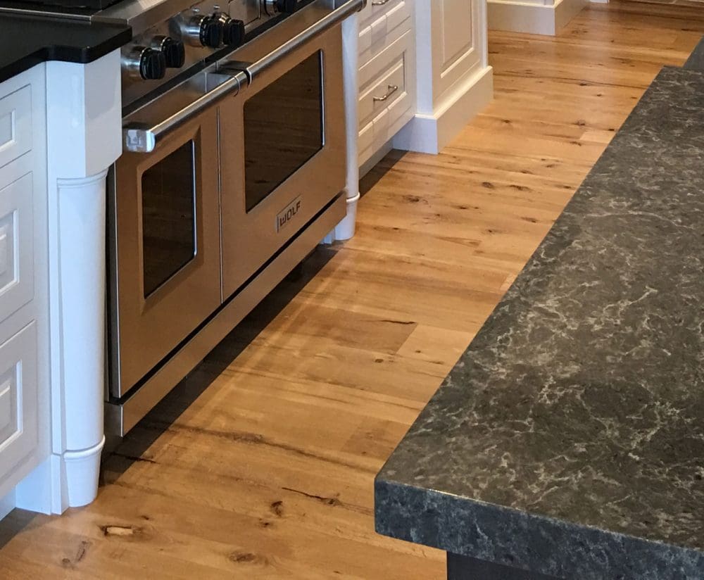 Reclaimed White Oak Flooring in a modern residential kitchen