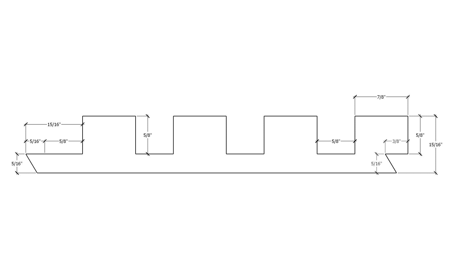 Solid Classic Slat Wood Wall Plank Profile