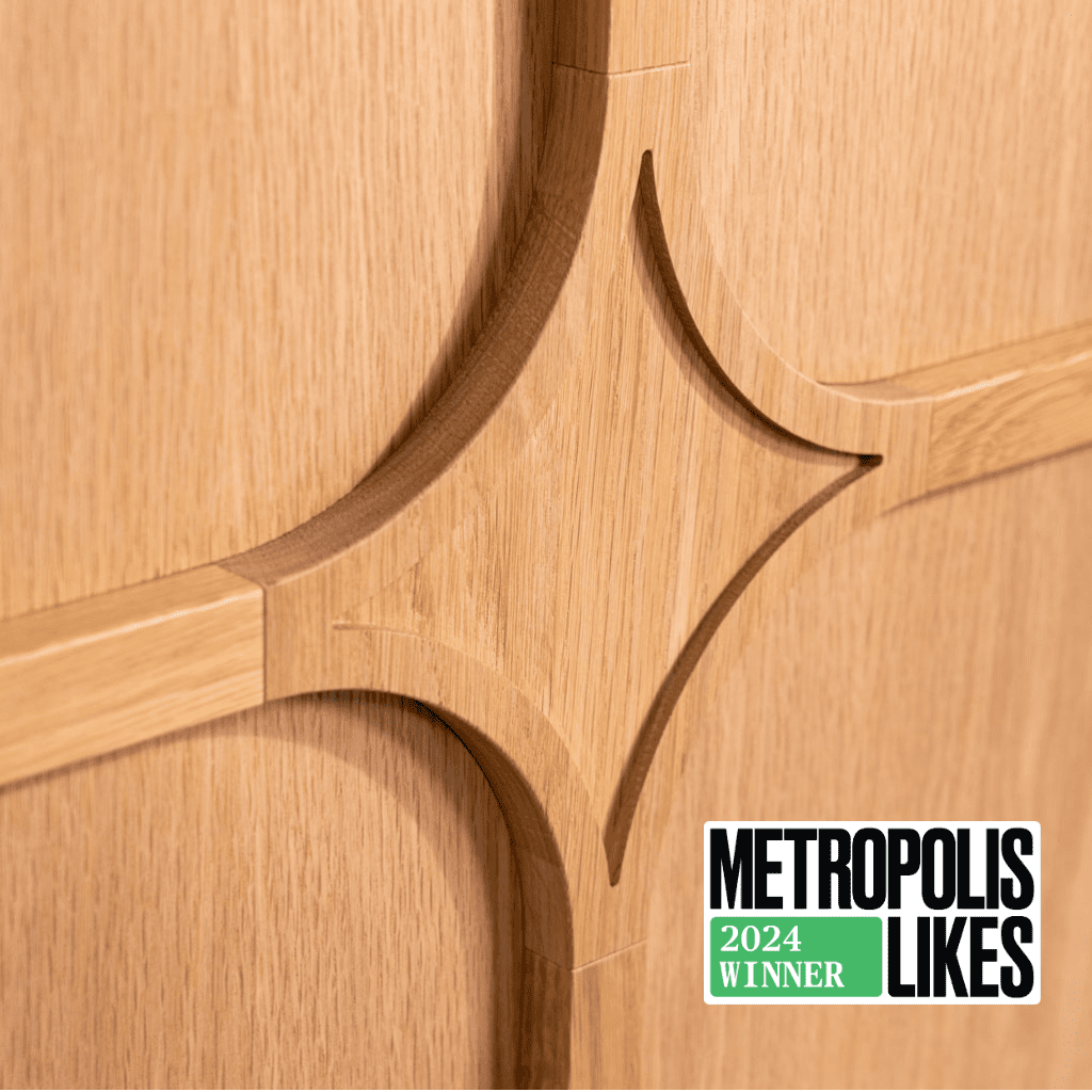 Metropolis Likes Award Winning White Oak Dimant Medallion Close Up