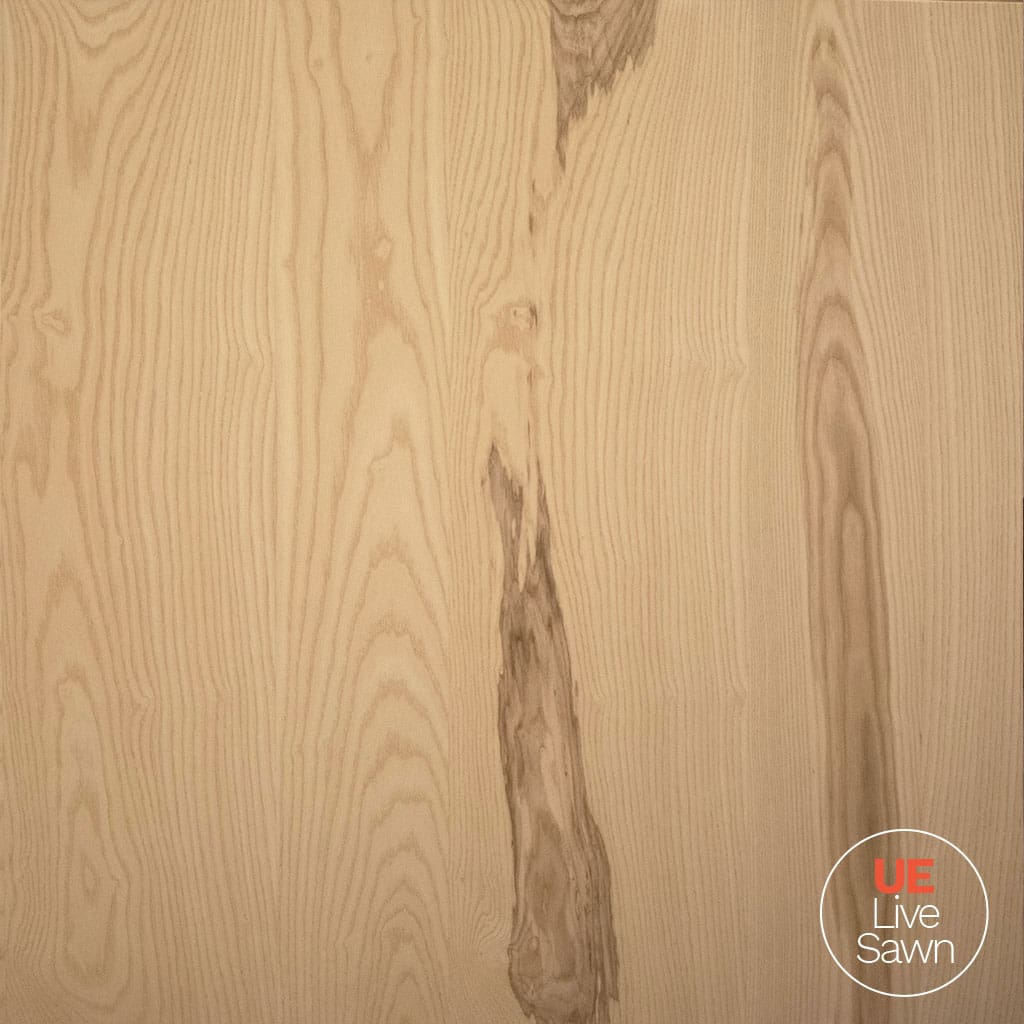 Image of Live Sawn Bright Ash Veneer Wood Paneling in Matte Clear