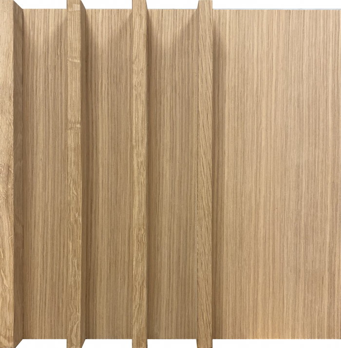 Custom Slat Wood Wall Panel in Fin in White Oak - Unfinished