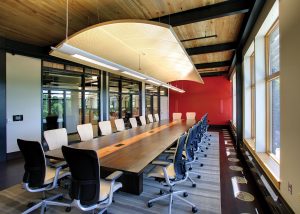 Reclaimed Elm Conference Table at US Venture Corporate Headquarters