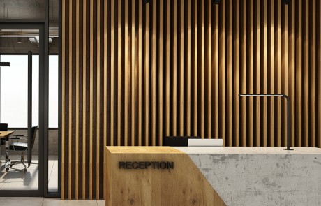 Slatted Wall Panels in Office