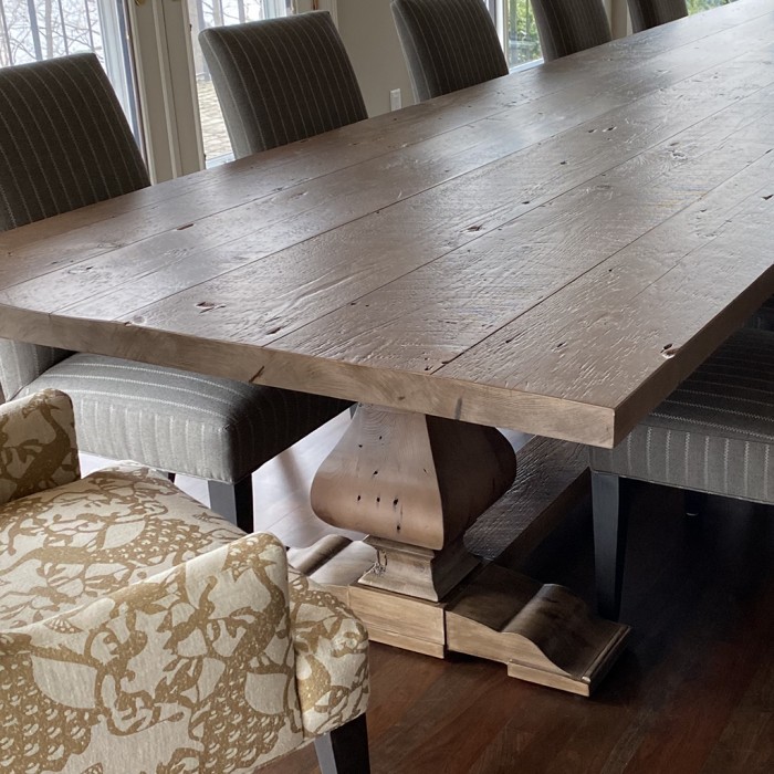 Reclaimed Wood Custom Refectory Table Installed