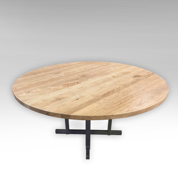 Urban Ash Round Wright Table Finished in WD Clear