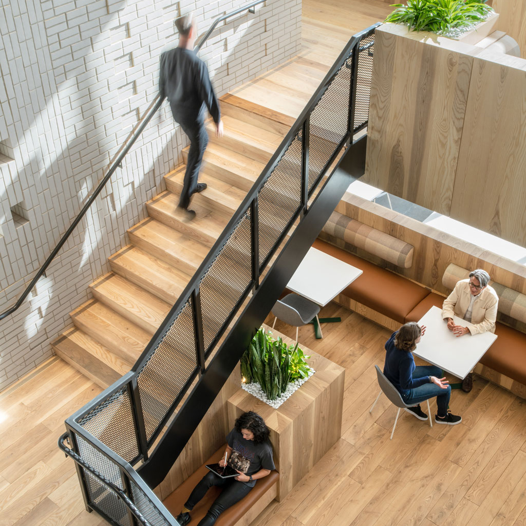 Urban Wood Flooring and Treads in Office Space