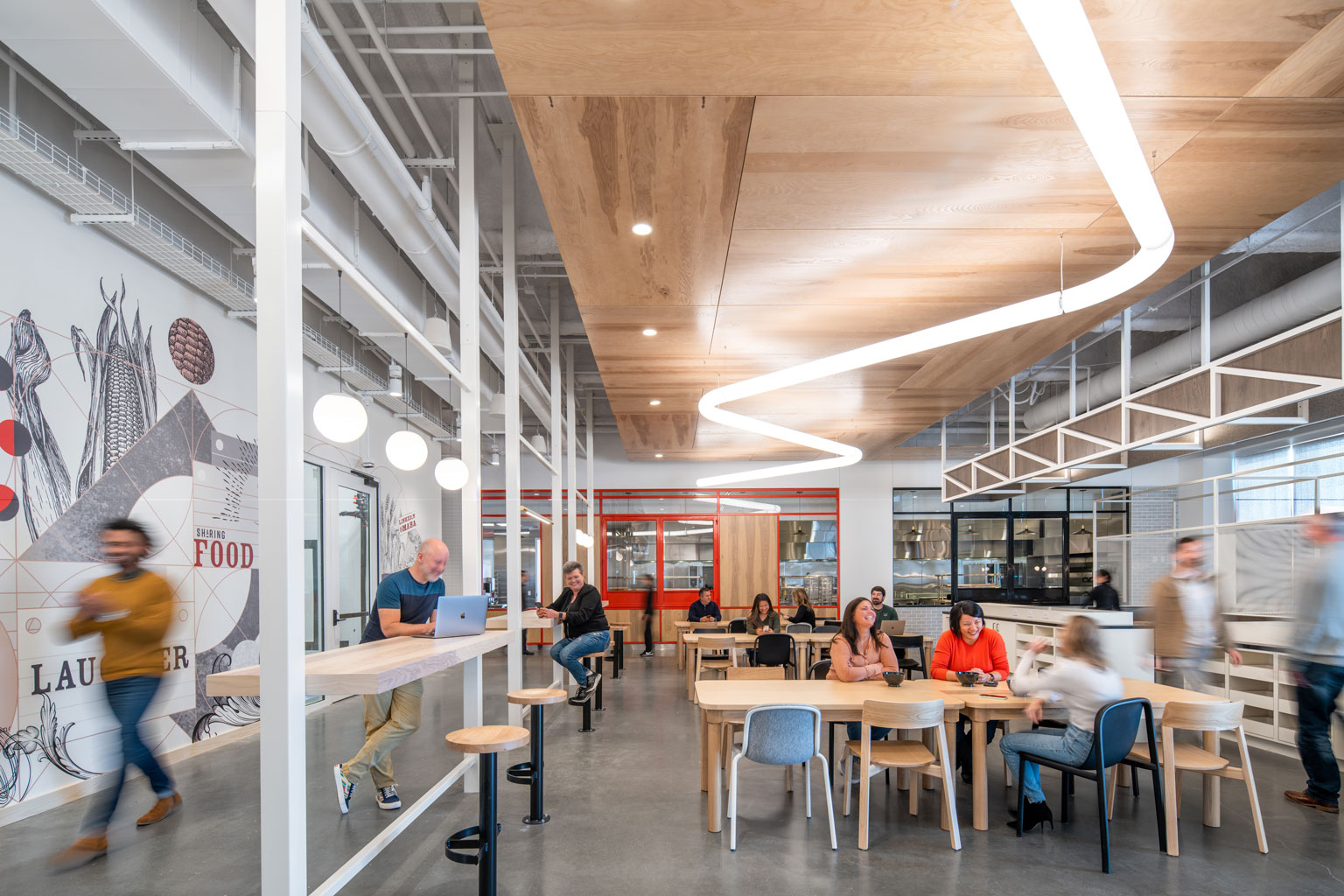 Wood Ceiling Panels installed in Office