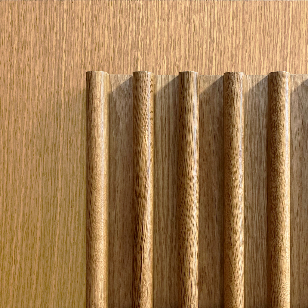 Curved Slatted Wood Wall Panel