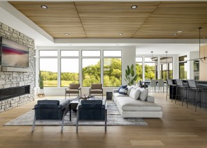 Classic Slat Wood Ceiling Panels White Oak Residence