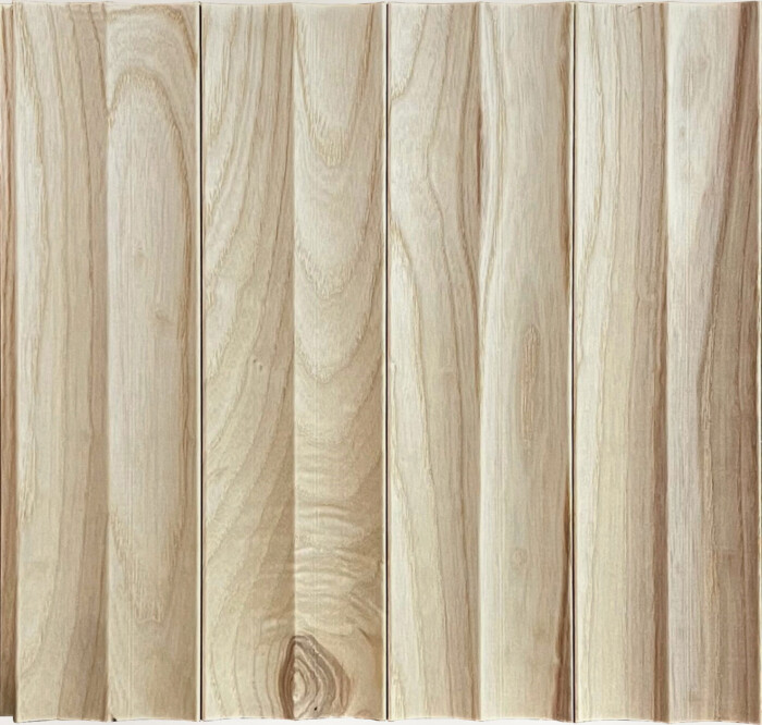 Natural Urban Ash Fluted Wood Wall Plank Swatch
