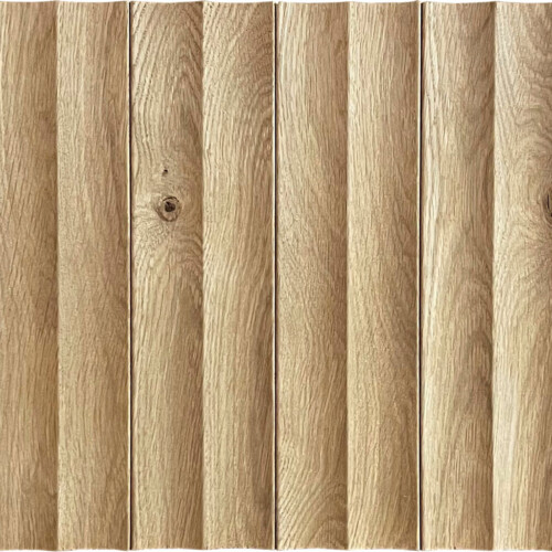 White Oak Solid Fluted Slat Wood Wall Plank Swatch