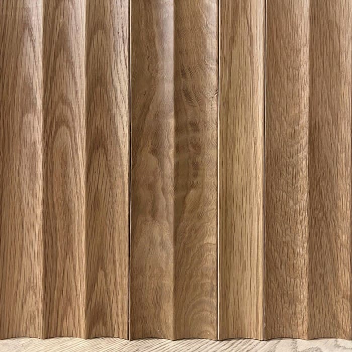 Narrow Flute White oak wall panel