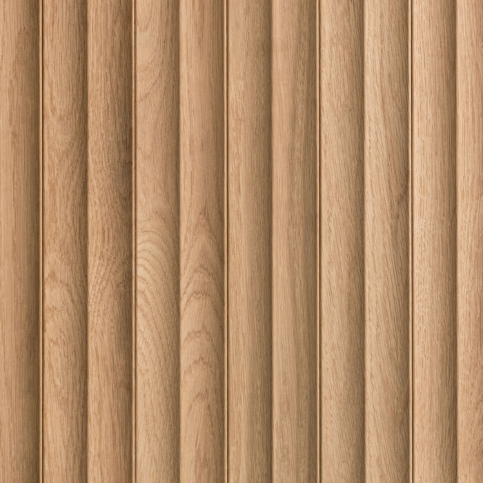 Fluted Slat Solid Plank Swatch in White Oak with Matte Clear finish