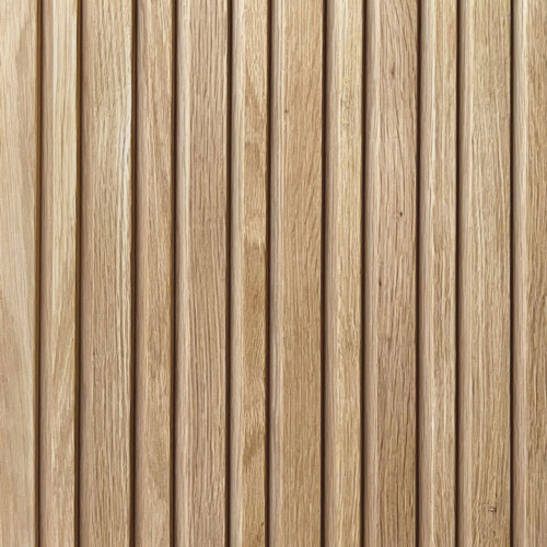 Low Profile Mixed Slat Wood Wall Panel Prefinished in White Oak
