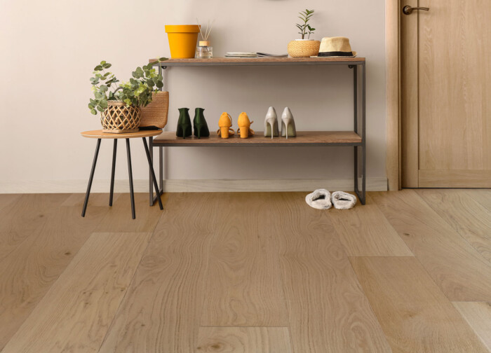 UE LIVE SAWN Select White Oak Wide Plank Engineered Flooring Installed