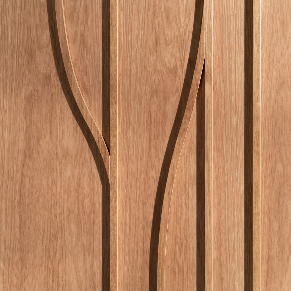 White Oak Tributary Dimensional Wall Panel Swatch in Matte Clear Finish
